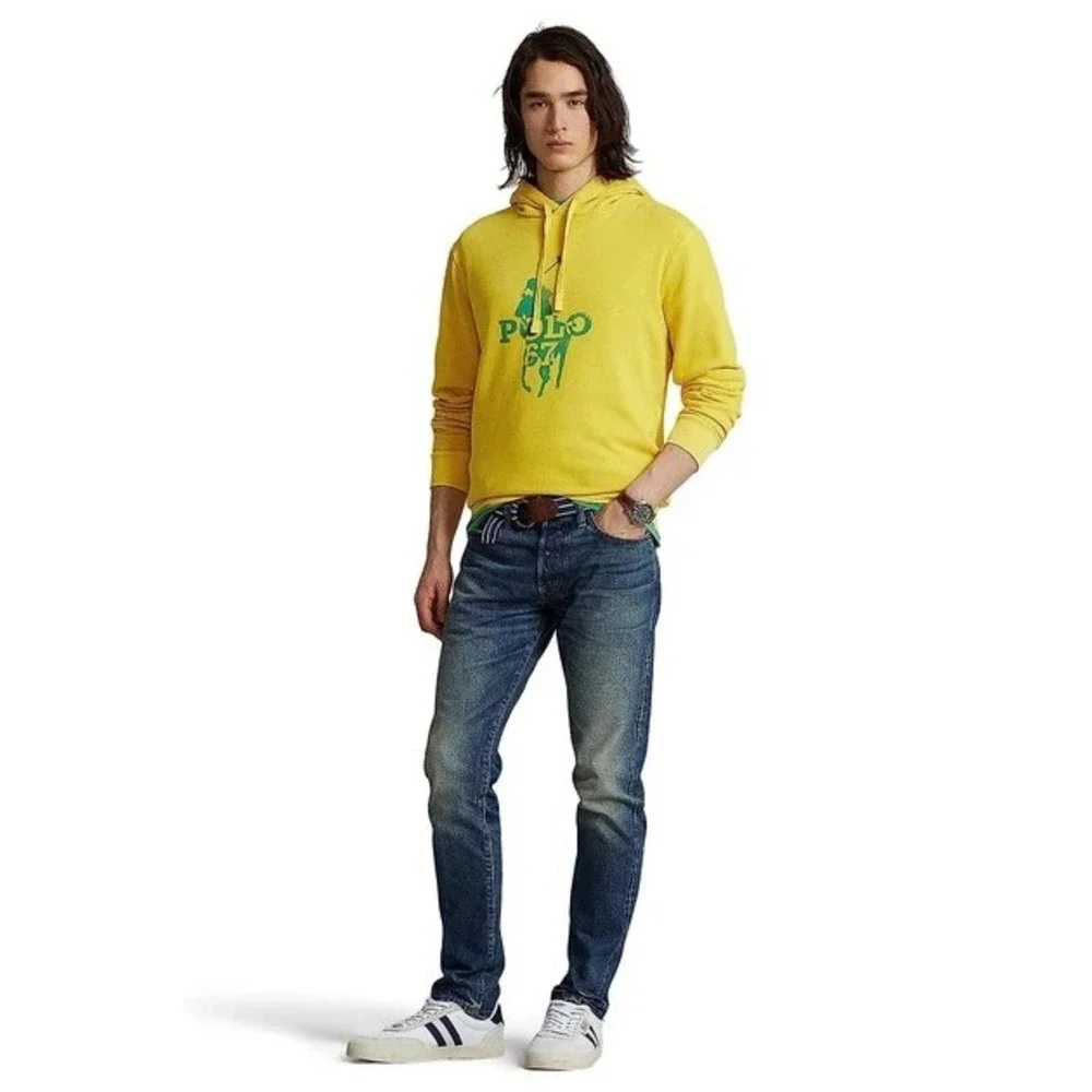 Polo Ralph Lauren Cotton Blend with Pockets Hoodie Yellow Size‎ M
